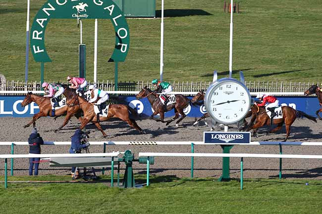 Photo d'arrivée de la course pmu PRIX DU CARREFOUR PAPILLON à CHANTILLY le Lundi 6 février 2023