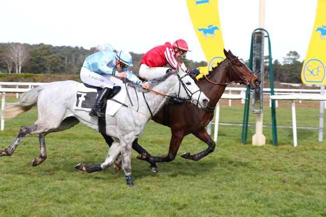 Photo d'arrivée de la course pmu PRIX DU CHATEAU DE FONTAINEBLEAU à FONTAINEBLEAU le Mardi 21 février 2023