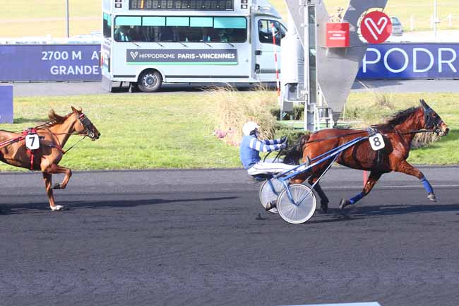Photo d'arrivée de la course pmu PRIX DE BEMECOURT à PARIS-VINCENNES le Mardi 28 février 2023
