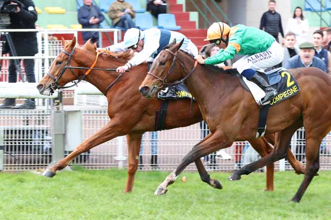 Photo d'arrivée de la course pmu PRIX DE LA CROIX SAINT-OUEN à COMPIEGNE le Dimanche 12 mars 2023