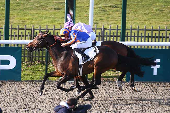 Photo d'arrivée de la course pmu PRIX DU CANAL DE LA MACHINE à CHANTILLY le Mardi 21 mars 2023