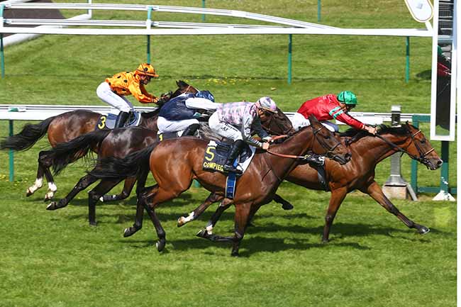 Photo d'arrivée de la course pmu PRIX DE CAISNES à COMPIEGNE le Vendredi 2 juin 2023