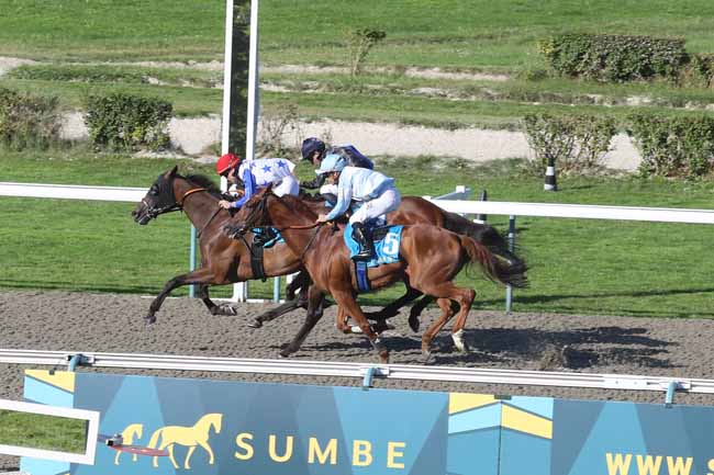 Photo d'arrivée de la course pmu SUMBE PRIX DE CAMPIGNY à DEAUVILLE le Dimanche 20 août 2023