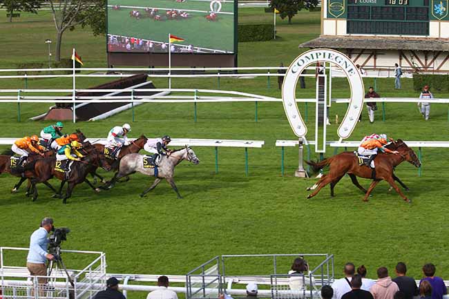 Photo d'arrivée de la course pmu PRIX DU CHATEAU DE COMPIEGNE à COMPIEGNE le Mercredi 30 août 2023