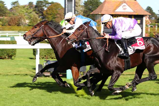 Photo d'arrivée de la course pmu MERCI AUX PARTENAIRES 2023 (PRIX DES EQUIDAYS) à CLAIREFONTAINE le Lundi 16 octobre 2023