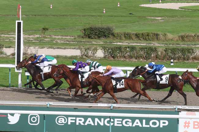 Photo d'arrivée de la course pmu PRIX DE LA FORET DE LYONS à DEAUVILLE le Jeudi 19 octobre 2023