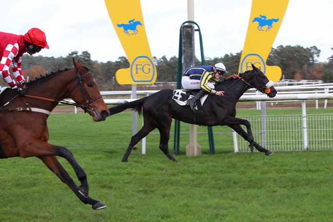 Photo d'arrivée de la course pmu PRIX DE LA FONTAINE AUX BICHES à FONTAINEBLEAU le Lundi 20 novembre 2023