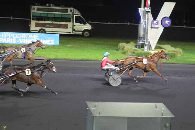 Photo d'arrivée de la course pmu PRIX DE MORGAT à PARIS-VINCENNES le Dimanche 24 décembre 2023