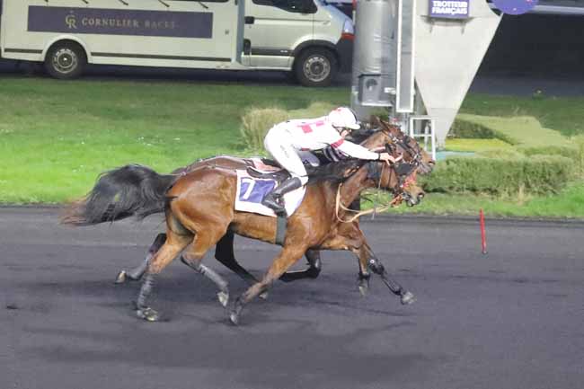 Photo d'arrivée de la course pmu PRIX DU CALVADOS - CORNULIER RACES Q3 à PARIS-VINCENNES le Dimanche 7 janvier 2024