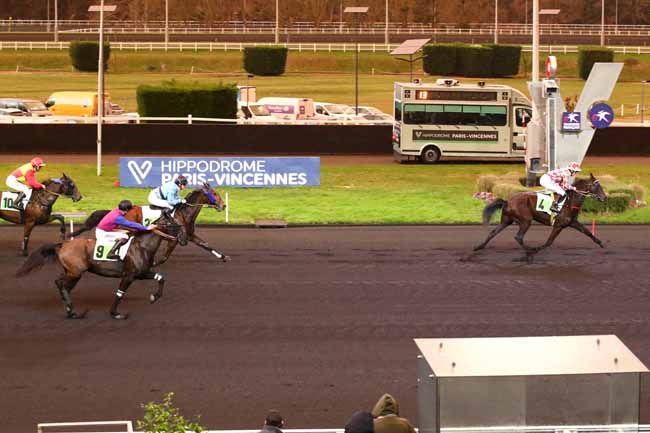 Photo d'arrivée de la course pmu PRIX DOMINIQUE SAVARY à PARIS-VINCENNES le Vendredi 9 février 2024