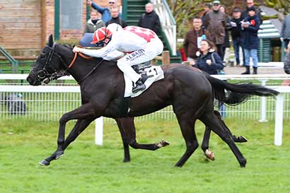 Photo d'arrivée de la course pmu PRIX DU ROCHER DE BOULIGNY à FONTAINEBLEAU le Samedi 2 mars 2024