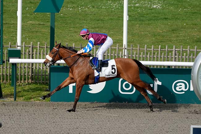 Photo d'arrivée de la course pmu PRIX DE LA FOSSE AUX CERFS à CHANTILLY le Vendredi 8 mars 2024