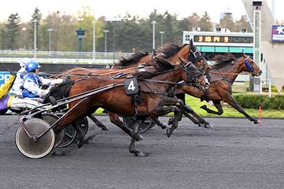 Photo d'arrivée de la course pmu PRIX AEMILIA à PARIS-VINCENNES le Vendredi 29 mars 2024