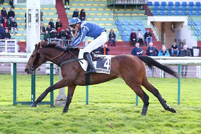 Photo d'arrivée de la course pmu PRIX ROBERT FOURNIER-SARLOVEZE à COMPIEGNE le Mercredi 3 avril 2024