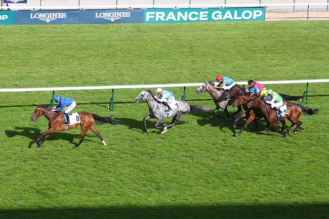 Photo d'arrivée de la course pmu PRIX DU JARDIN DES PLANTES à LONGCHAMP le Jeudi 4 juillet 2024