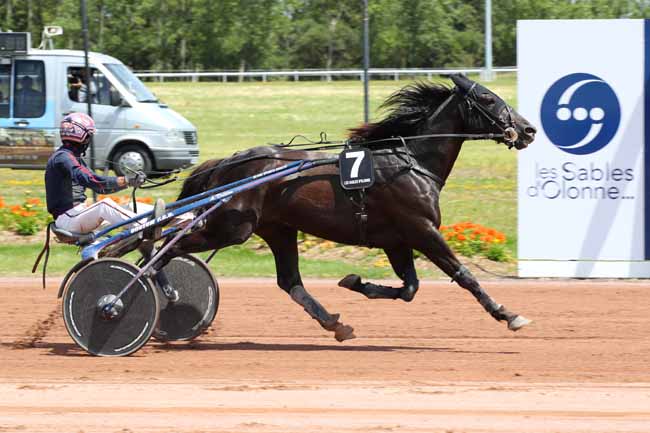 Photo d'arrivée de la course pmu PRIX DE LA SOCIETE DU TROTTEUR FRANCAIS à LES SABLES D'OLONNE le Lundi 8 juillet 2024