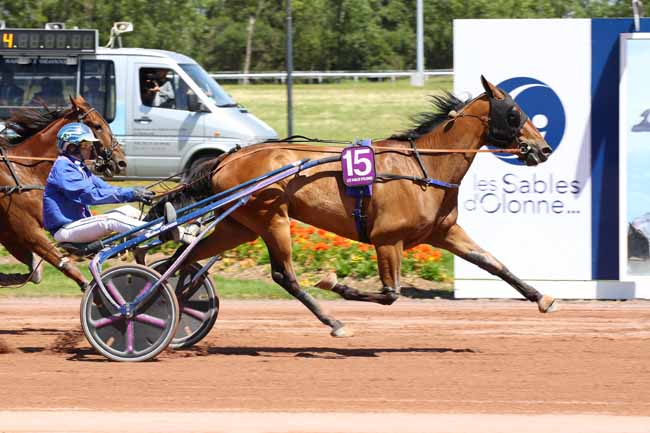 Photo d'arrivée de la course pmu PRIX DU STAND ANIMATION PMU à LES SABLES D'OLONNE le Lundi 8 juillet 2024