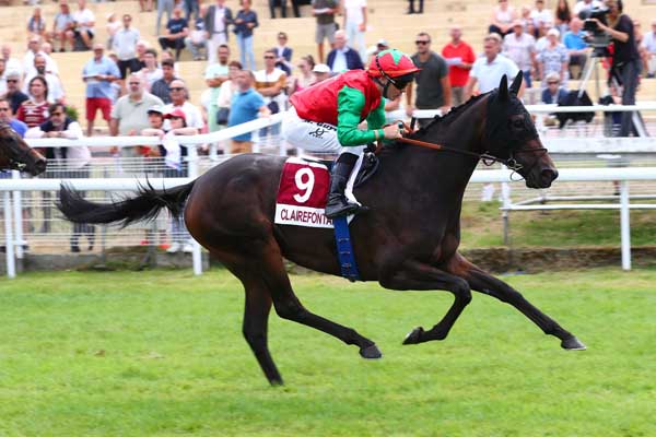 Photo d'arrivée de la course pmu PRIX PASSION RACING CLUB (PRIX GRIS VITESSE) à CLAIREFONTAINE le Vendredi 2 août 2024