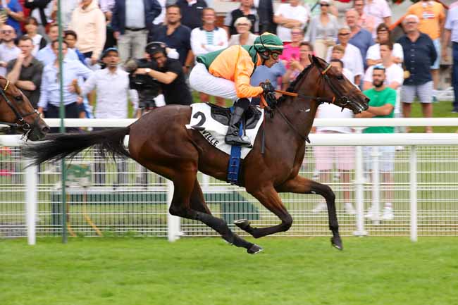 Photo d'arrivée de la course pmu PRIX DE LA CAUVINIERE à DEAUVILLE le Samedi 3 août 2024