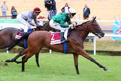 Photo d'arrivée de la course pmu PRIX 250EUROS BONUS BIENVENUE GENYBET (PRIX DE TOUQUES) à CLAIREFONTAINE le Vendredi 16 août 2024