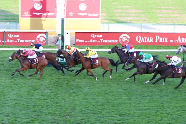Photo d'arrivée de la course pmu QATAR PRIX DE LA COUR DU CHEMIN VERT à LONGCHAMP le Dimanche 15 septembre 2024