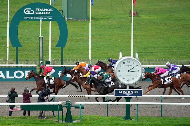Photo d'arrivée de la course pmu PRIX DE LA FORET DE PONTARME à CHANTILLY le Lundi 28 octobre 2024