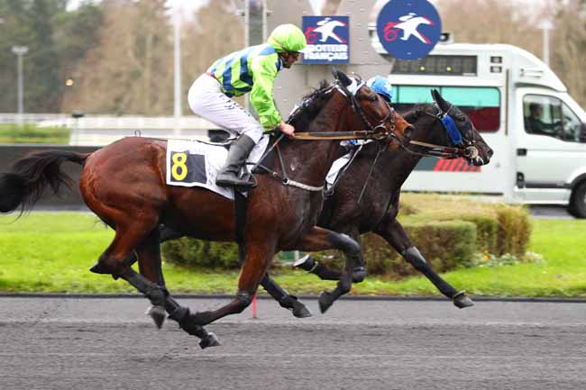 Photo d'arrivée de la course pmu PRIX RMC (PRIX DE VILLEROY) à PARIS-VINCENNES le Dimanche 8 décembre 2024