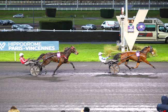 Photo d'arrivée de la course pmu PRIX DE JUVIGNAC à PARIS-VINCENNES le Dimanche 22 décembre 2024