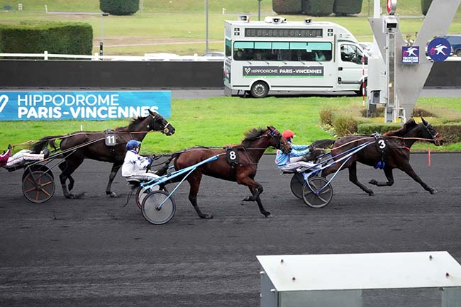 Photo d'arrivée de la course pmu PRIX DE BEAUVOIR à PARIS-VINCENNES le Mercredi 1 janvier 2025