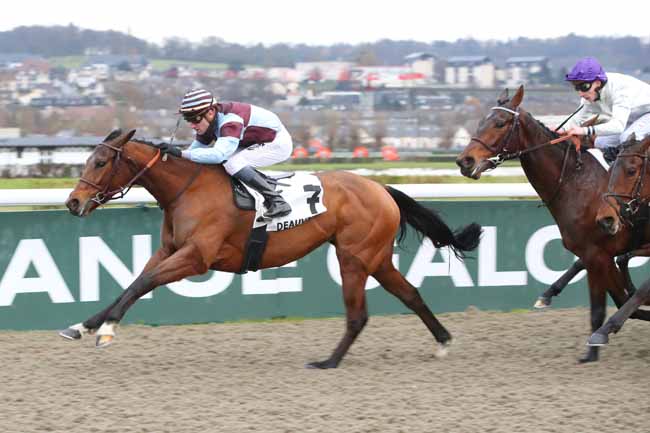 Photo d'arrivée de la course pmu PRIX DU CARREFOUR DE CORMIER à DEAUVILLE le Jeudi 23 janvier 2025