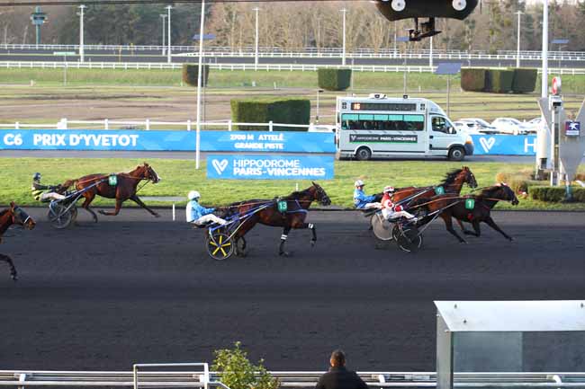 Photo d'arrivée de la course pmu PRIX D'YVETOT à PARIS-VINCENNES le Mardi 28 janvier 2025