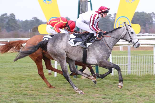 Photo d'arrivée de la course pmu PRIX CHAMPAGNE ROBERT GRUMIER à FONTAINEBLEAU le Mercredi 19 février 2025