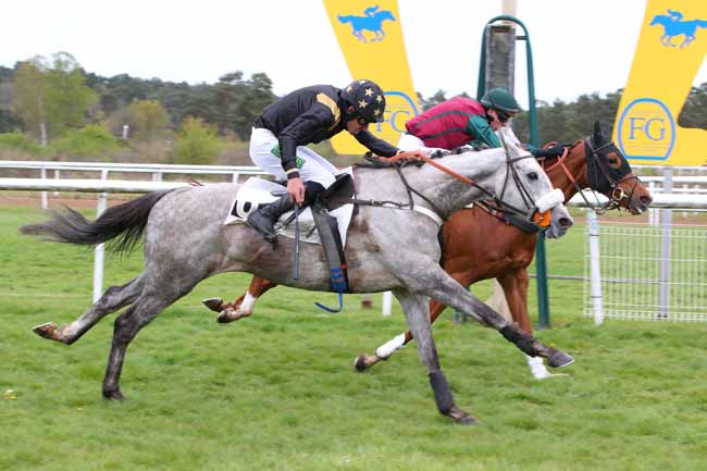 Photo d'arrivée de la course pmu PRIX DE LA SOCIETE DES COURSES DE MOULINS à FONTAINEBLEAU le Mercredi 16 avril 2025